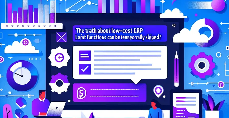 低成本上 ERP 的真相：哪些功能可以暂时不做？